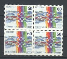 1995, Gemeinschaftsausgabe Schweiz/Liechten, Viererblöcke **