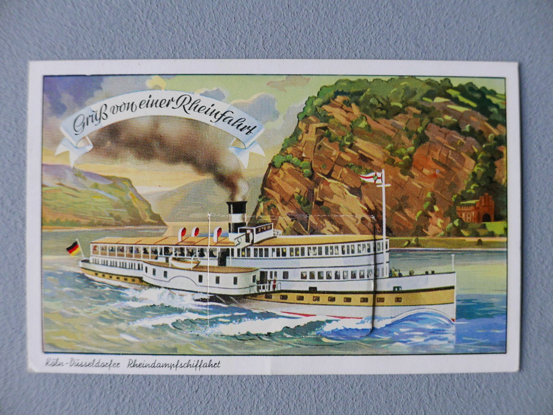 Cartoline postali: ALTE AK RHEINFAHRT DAMPFSCHIFF MIT LEPORELLO – Usato da Balgach venduto da Zwischenraum