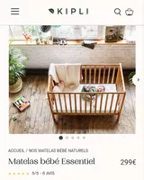 À vendre matelas bébé 70x140 de la marque Kipli