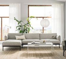 IKEA ÄPPLARYD 4er-Ecksofa mit Récamiere hellgrau