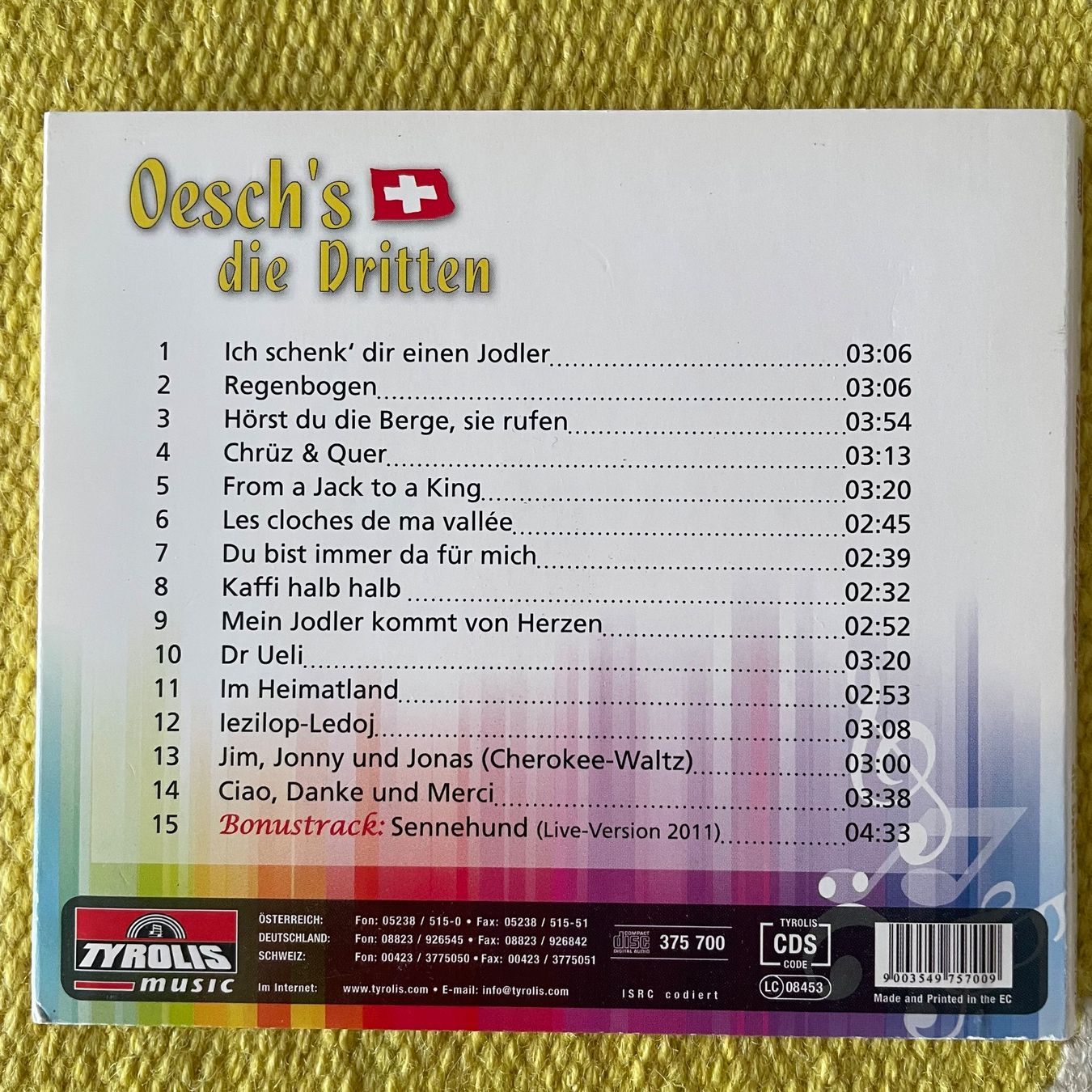 CD: OESCH‘S DIE DRITTEN-UNSER REGENBOGEN – Usato da Rorschacherberg venduto da CD-Roli 1