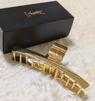 100% YSL ❤️ Yves Saint Laurent Gold Hair Claw Clip -NEW!