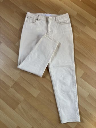 Mango Denim Mom Jeans, Beige, Grösse 42 - Top Zustand