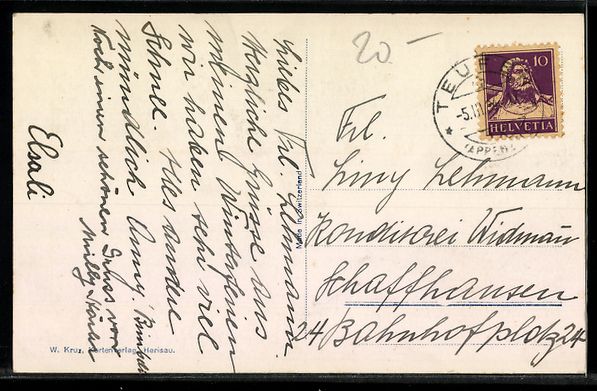Cartoline postali: Teufen, Ortsansicht im Schnee mit Kirche – Usato da Berlin venduto da bartko-reher 1