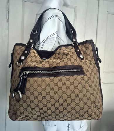 Gucci GG Canvas Icon Bit Tote/Hobo Bag, Vintage