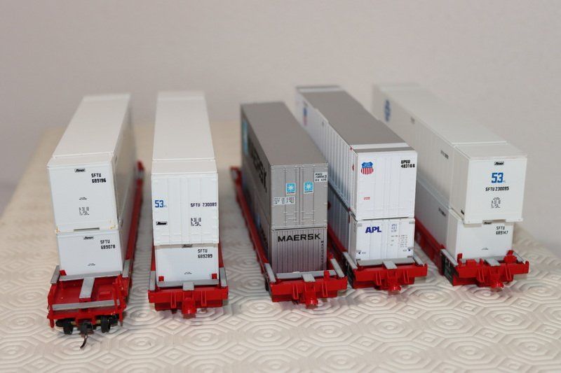 Modellini di ferrovie: 5 US Containerwagen ( 592 ) – Usato da Kerzers venduto da Winu64 6