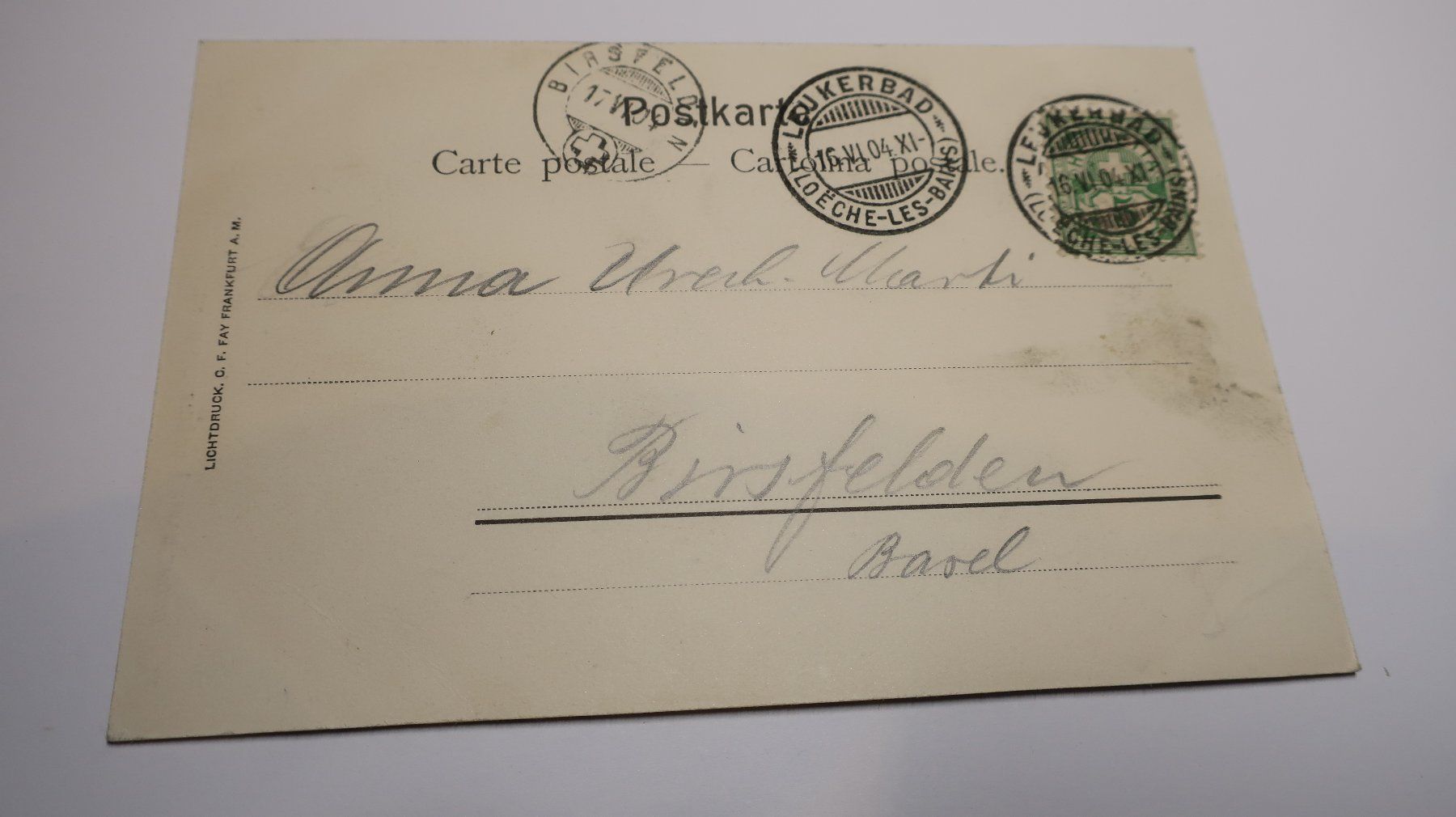 Cartoline postali: Grand Bains à loèche-les-Bains  1904 – Usato da Cormoret venduto da Pascalll2001 2