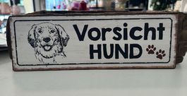 Blechschild Metallschild Vorsicht Hund