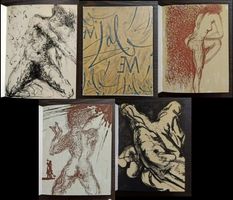 Salvador Dalí - Band mit 4 Originallithographien.