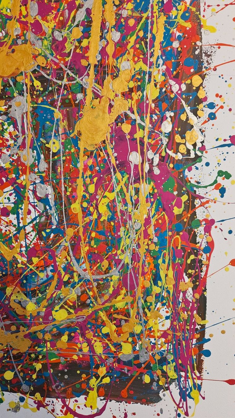 Tableaux: Tableau d'art abstrait multicolore - Unique et coloré! – Neuf (Voir description) à Le Locle par fab_c9hh 5