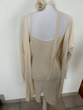 3 er Set Strickkleid & Strickjacke , Band OS Grösse