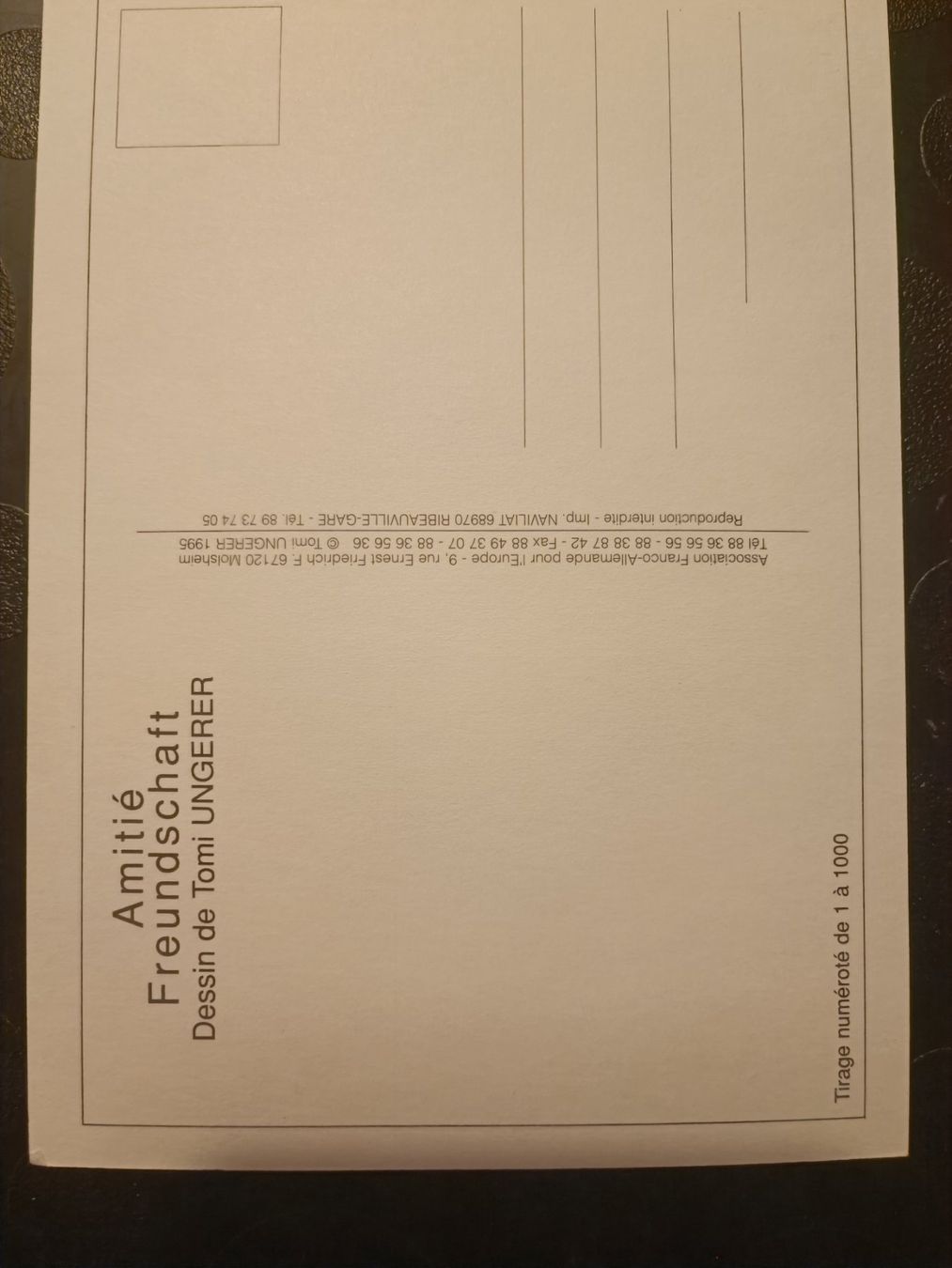 Autografi: Tomi Ungerer - handsignierte Kunstpostkarte – Usato da Menziken venduto da Artographs 1