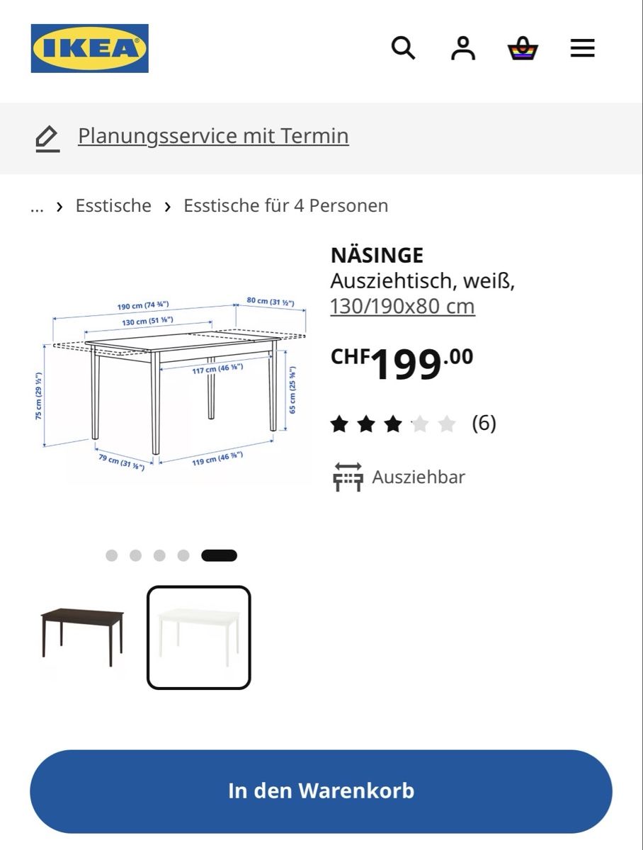 Ikea Set de table et chaises: IKEA Esstisch und 3 Stühle – D'occasion à Sachseln par abOW 1