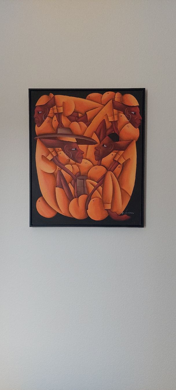 Dipinti: Gemälde Afro-Kunst orange – Nuovo (secondo la descrizione) da Neuendorf venduto da Esthi78 1
