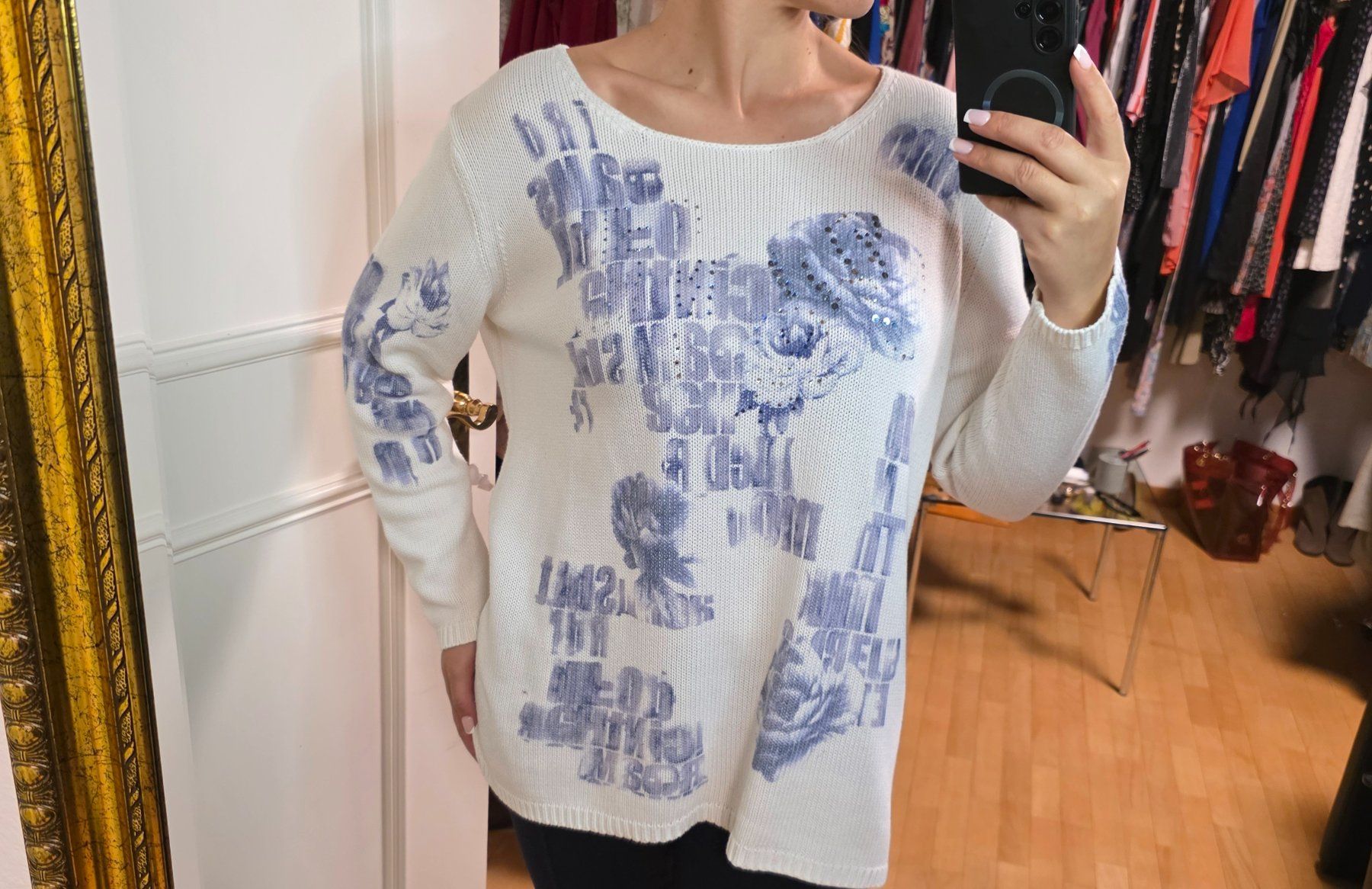 Basler Pulls & Sweat-shirts: Weisser Strickpullover Gr. 48 mit Blumenmuster BASLER – D'occasion à Wald ZH par CapLux 8