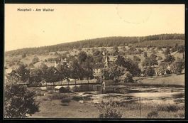 Hauptwil, Weiher mit Turmgebäude und Um
