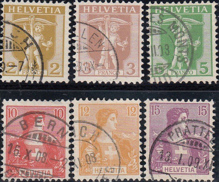 Tutti i francobolli: 101-106 gestempelt, Katalog SBK Fr. 31.00 – Usato da Spreitenbach venduto da Lienbi01
