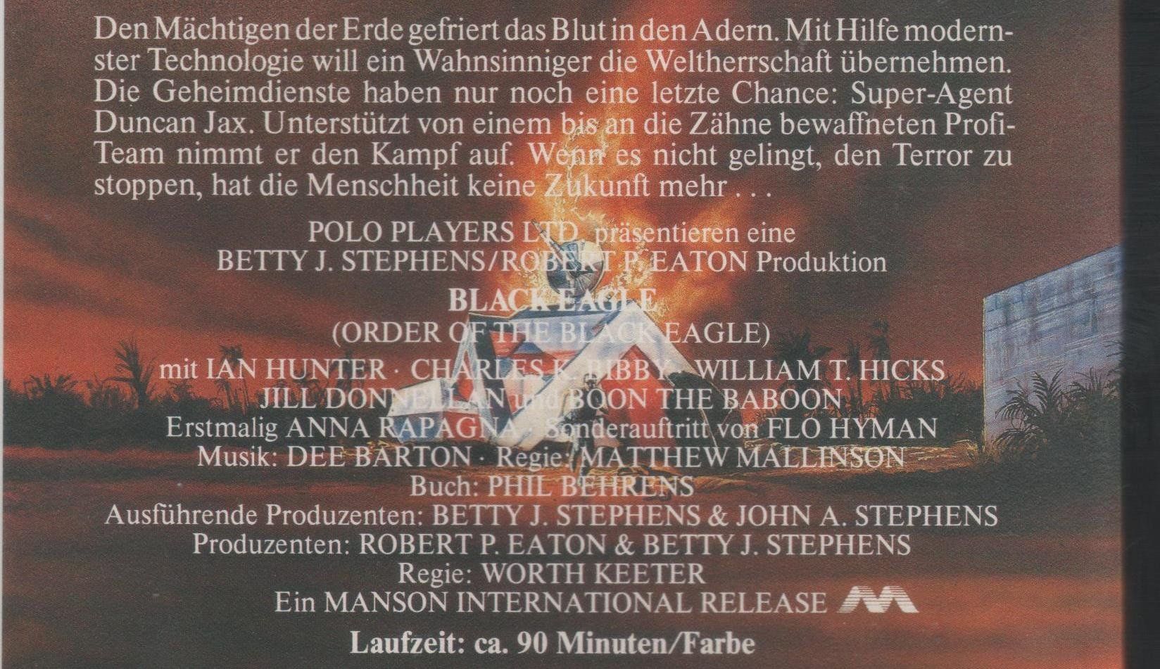 Tutti i VHS: Black Eagle (USA 1987) CBS FOX VHS 5174 – Usato da Remetschwil venduto da Hofiii 2