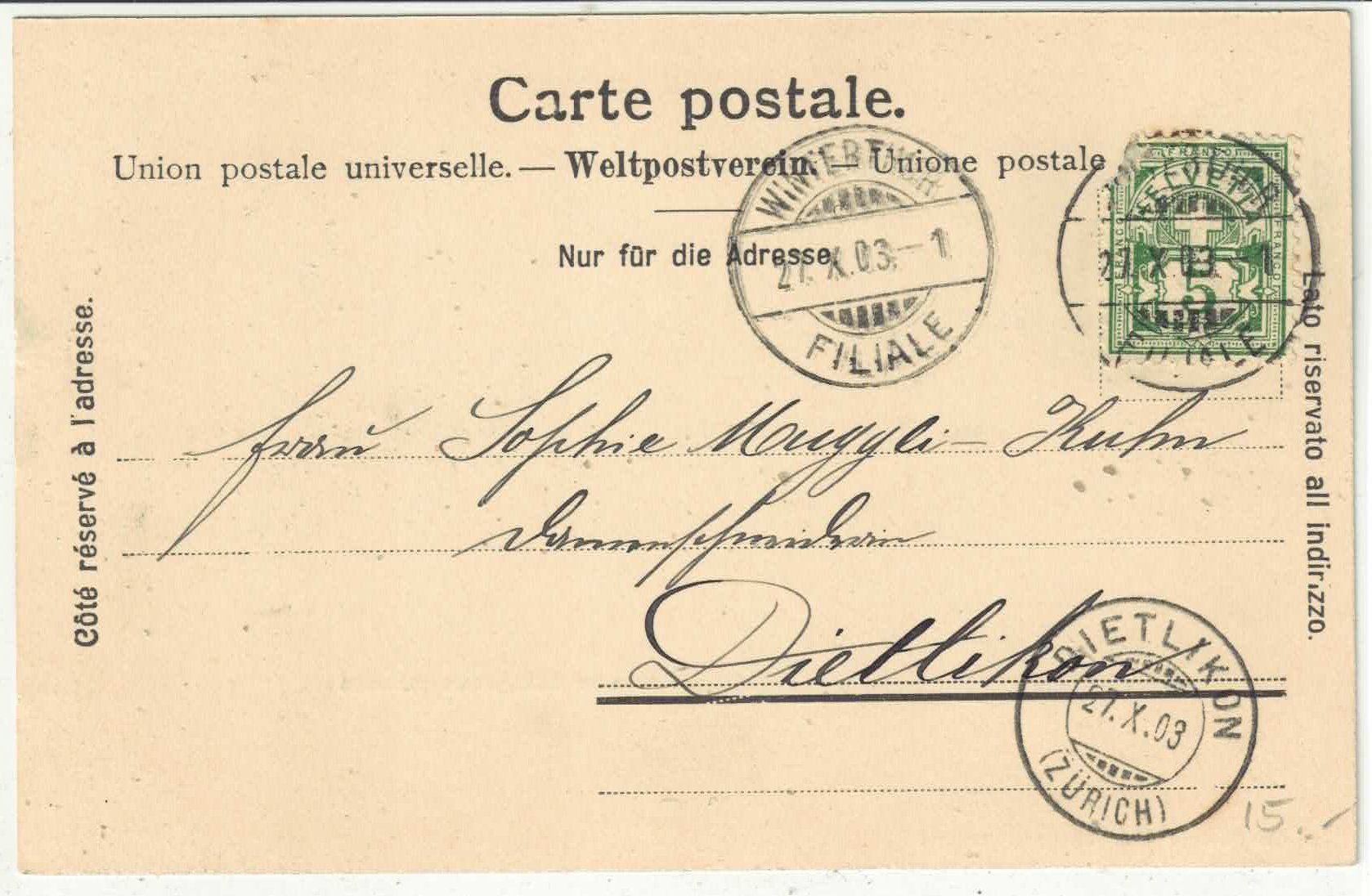 Cartoline postali: Winterthur - Aeussere Schaffhauserstrasse – Usato da Ettingen venduto da Kartenplanet 1