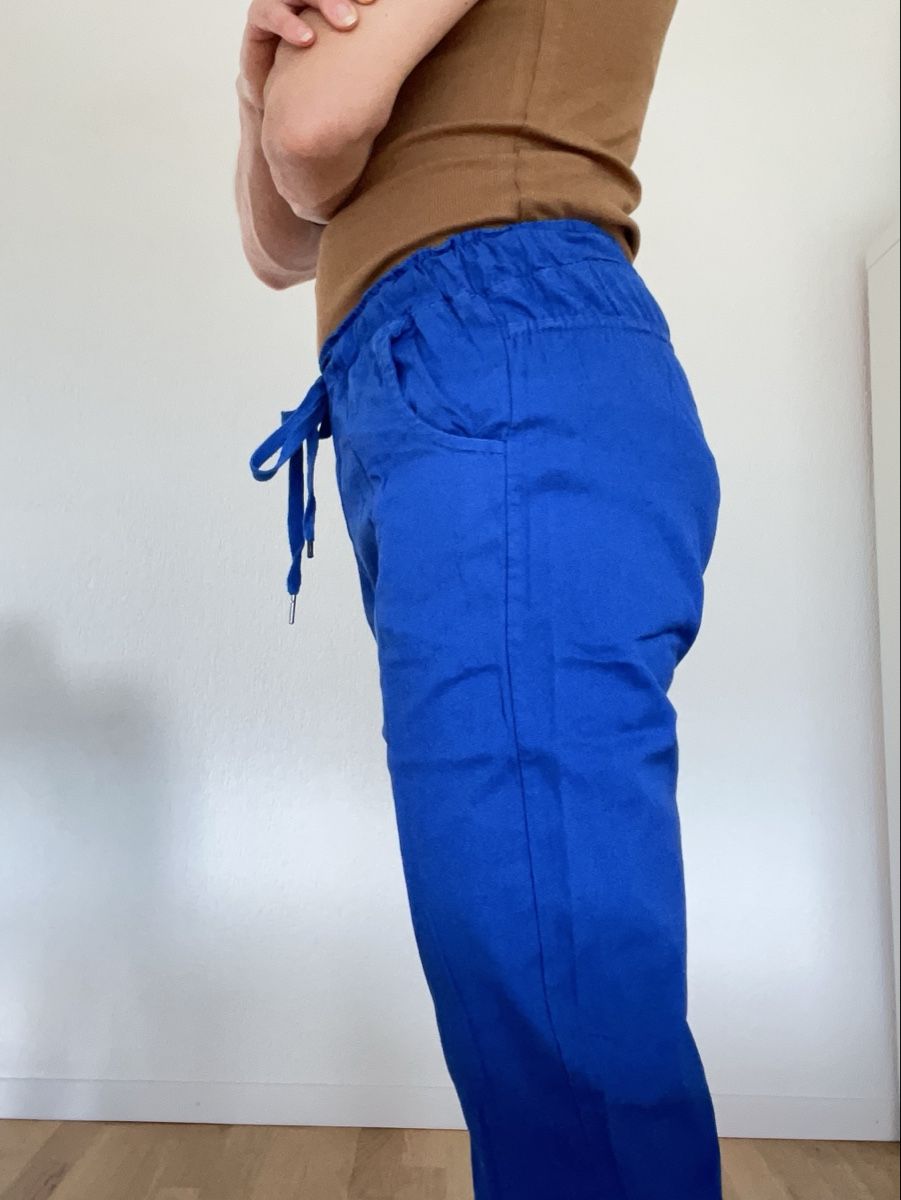Pantaloni: Leichte Sommerhose, Blau, Baumwolle S – Usato da Horw venduto da Pem1278 1