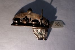 Küchenzeile Silber 925 Brosche/Anstecker - Sterling