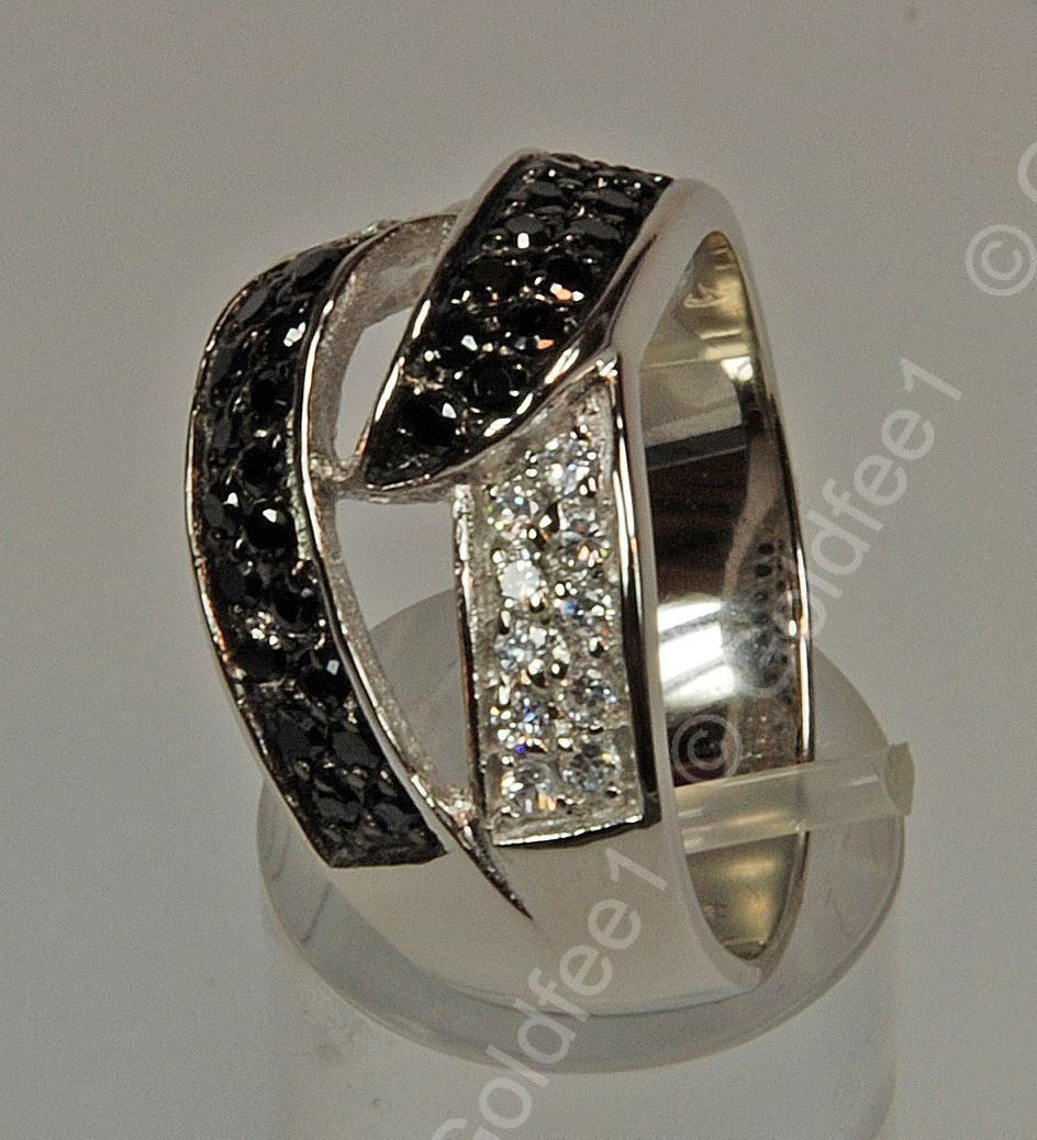 Anelli: Silberring Black & White (925er Silber) – Nuovo e nell'imballaggio originale da Oberglatt ZH venduto da Goldfee1 2