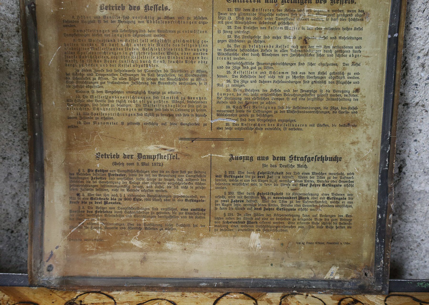 Insegne: Blechschild "Dienstvorschrift Kesselwärter" – Usato da Birrwil venduto da brandschatz_birrwil 5