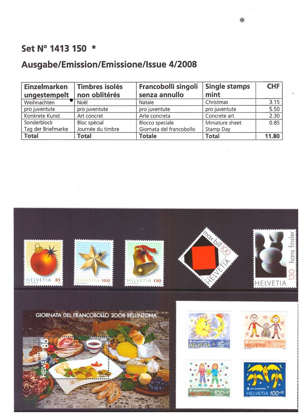 Alle Briefmarken: CH Briefmarken Ausgaben 2008 – Neu und originalverpackt aus Chur von marcbruni 3