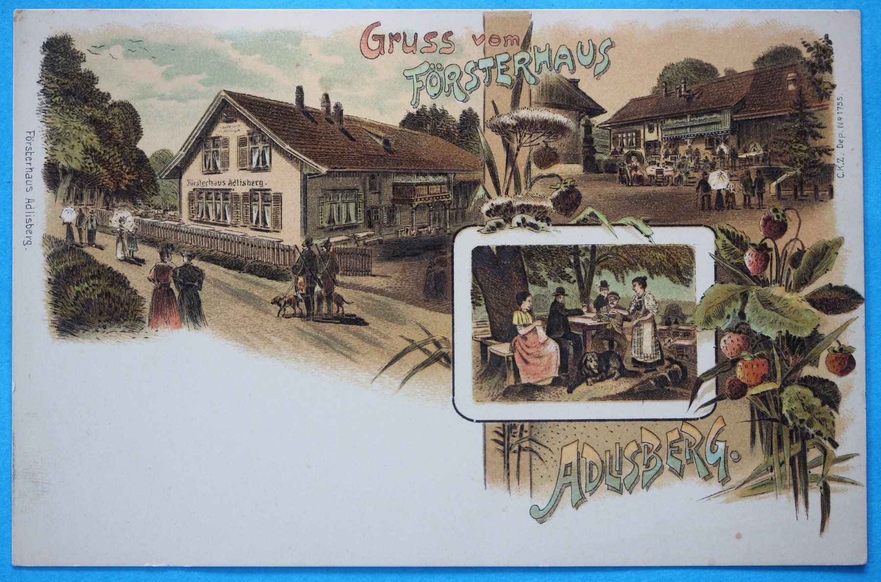 Cartoline postali: FöRSTERHAUS ADLISBERG LITHO AK – Usato da Lotzwil venduto da pirolh