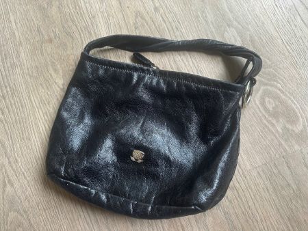 Kleine Handtasche, Navyboot, Leder schwarz