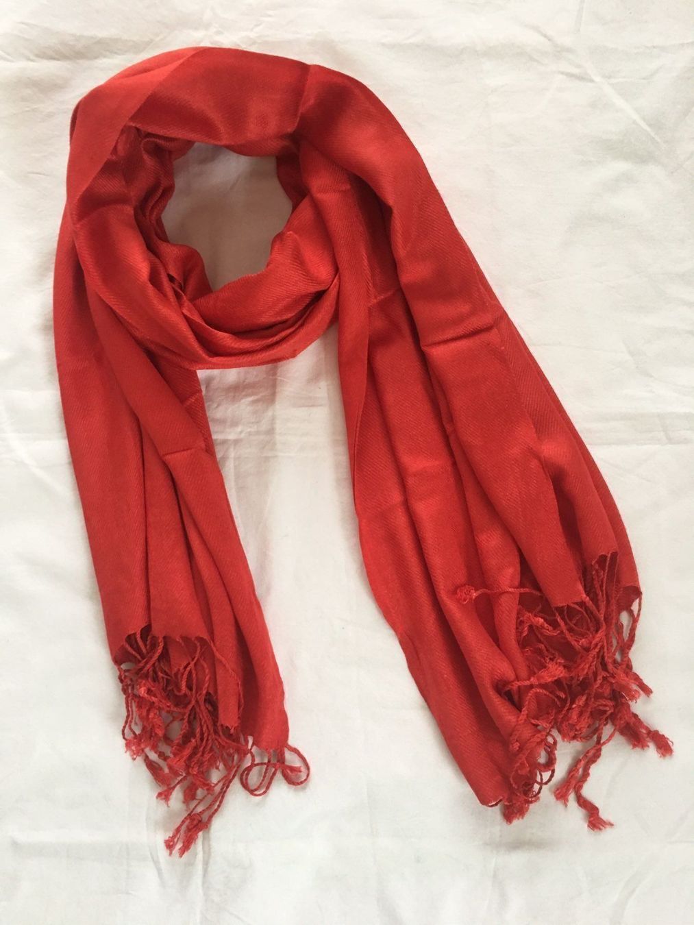 Foulard & Sciarpe: PASHMINA SCHAL ROT- TRENDFARBE FRÜHLING 2026 – Nuovo (secondo la descrizione) da Honau venduto da sainj 1