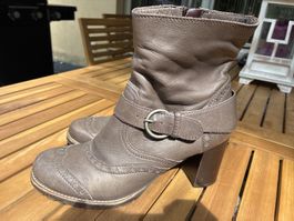 Stiefeletten Leder braun-grau Grösse 39 gebraucht