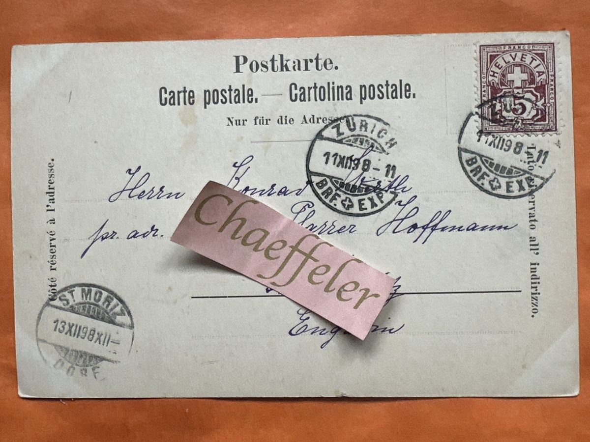 Cartoline postali: 1898 Zürich Waldhaus Dolder  – Usato da Zürich venduto da Chaeffeler 1