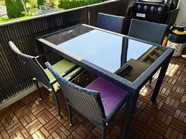 Rattan Gartentisch inkl. Stühle 