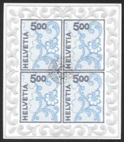 Nr. 999 Block St. Galler Stickerei 4 Marken ET 21.6.2000