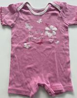 Body Kurzarm Rosa Grösse 62/68 mit Blumenmotiv