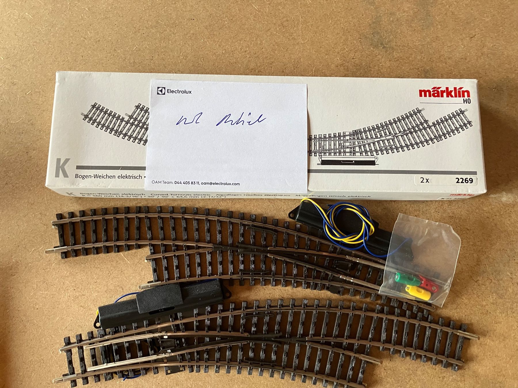 Märklin Modellini di ferrovie: K Gleis Bogenweichepaar 2268/2269 – Nuovo e nell'imballaggio originale da Mont Tramelan venduto da Oktober1958