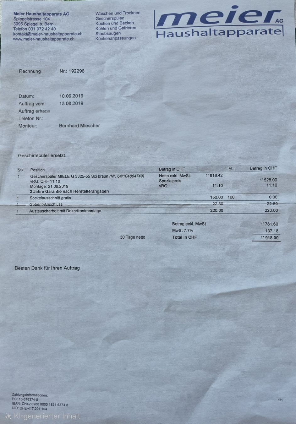 Lavastoviglie: Miele Geschirrspüler  – Usato da Bern venduto da san_kcw5 7