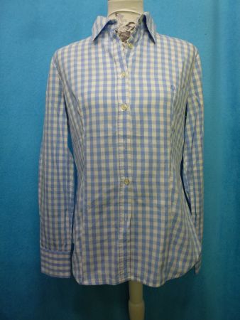 BENETTON KARIERTES HEMD WANDERHEMD HELLBLAU WEISS GR M NEU