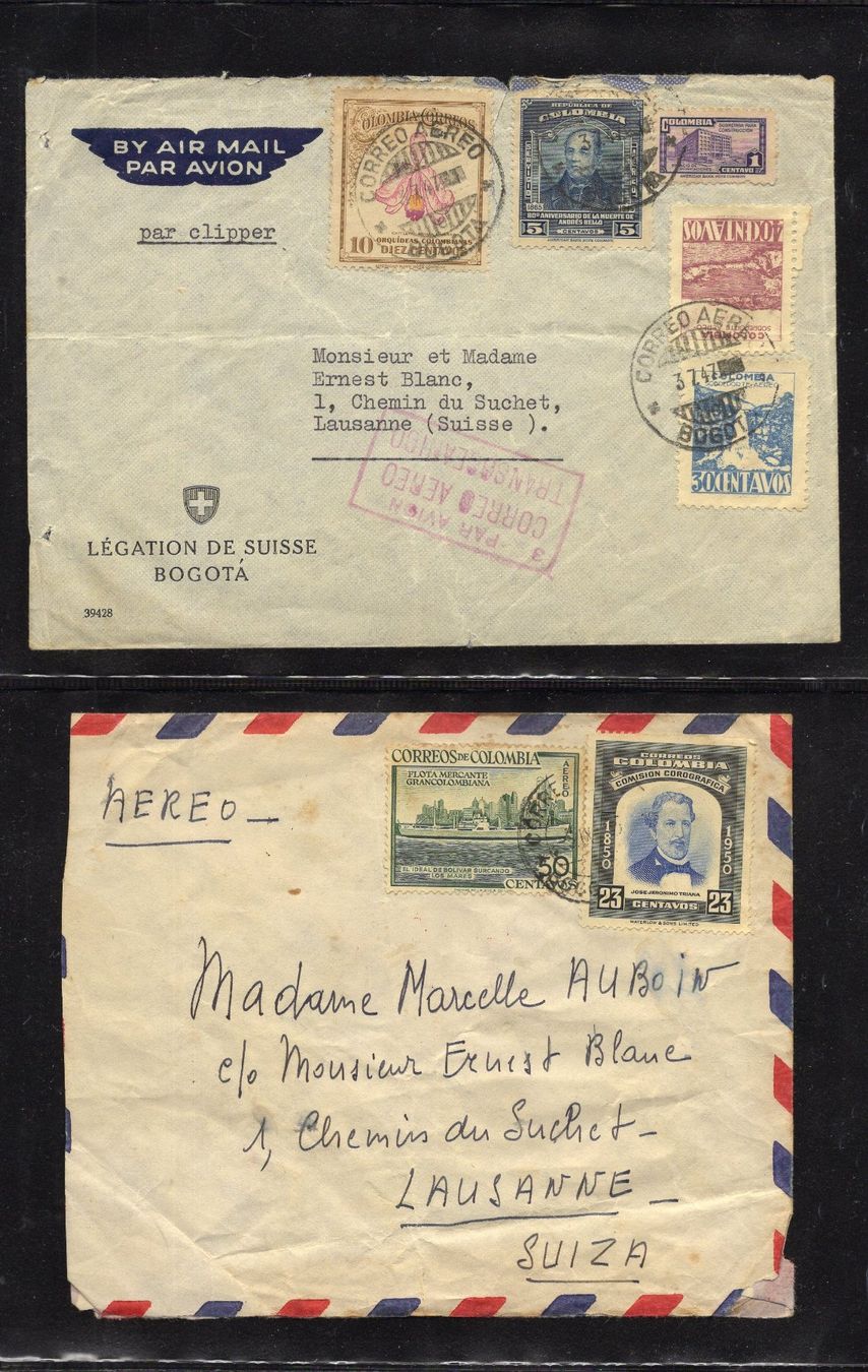 Tous les timbres: R6553  /  4 lettres 1947-1950 COLOMBIE – D'occasion à Ste-Croix par MONT-TAGNAC