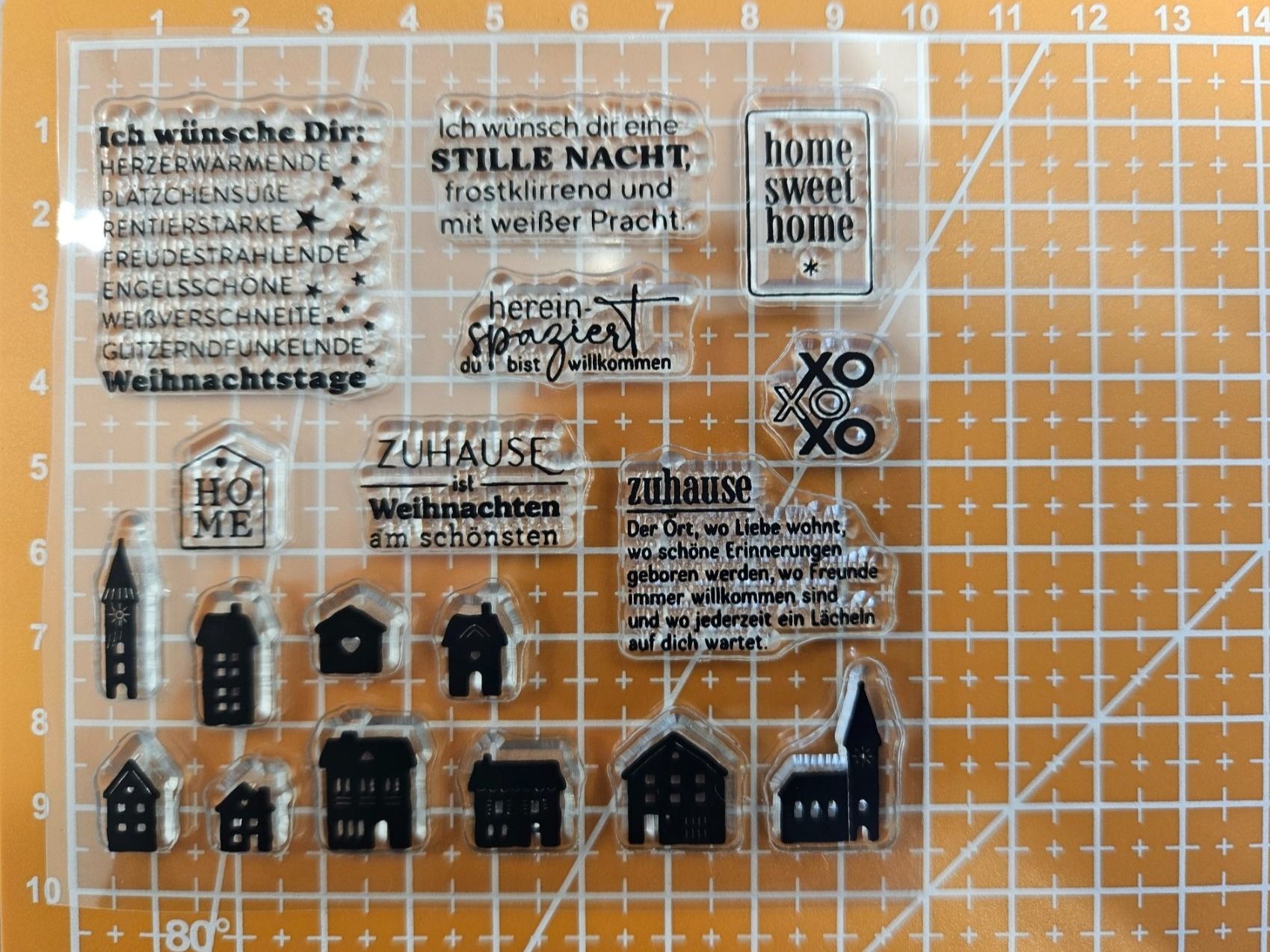 Timbri: Silikonstempel Nr.761, Weihnachten, Texte, Häuser – Nuovo e nell'imballaggio originale da Gretzenbach venduto da Fliegepilz56 1