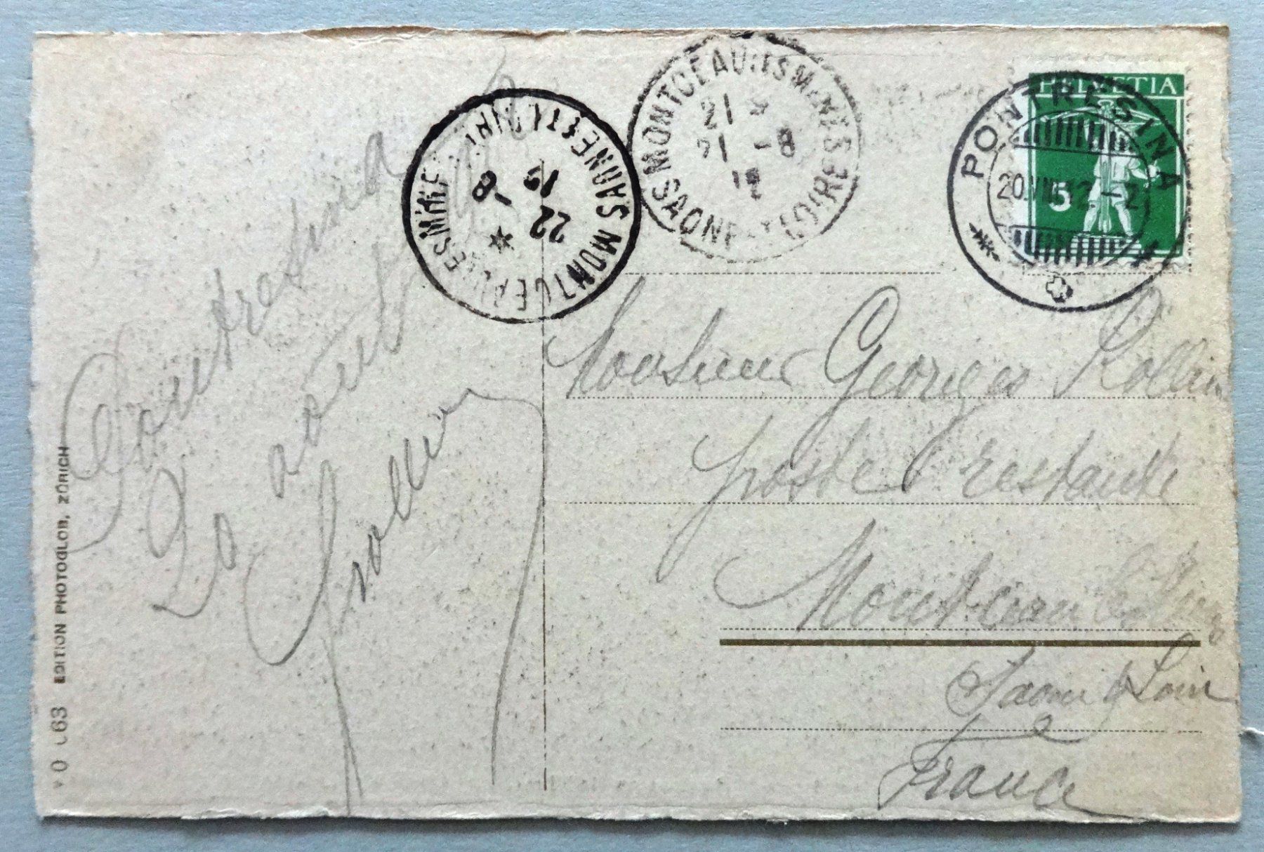 Cartoline postali: Pontresina (1803 m) – Usato da Fétigny venduto da Billy2miny 1