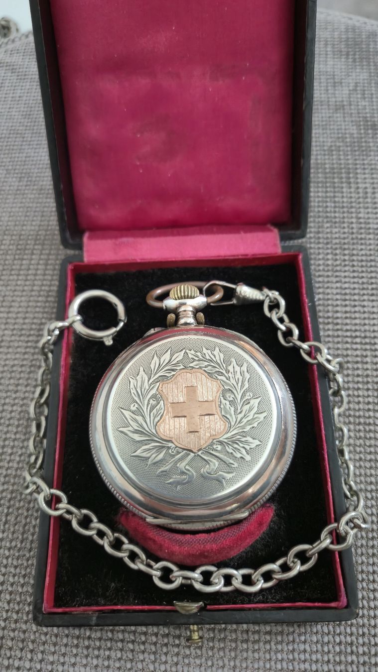 Uhren: Antike Silbertaschenuhr, ca. 53 mm mit Box – Gebraucht aus Marbach SG von Zippo1401 1