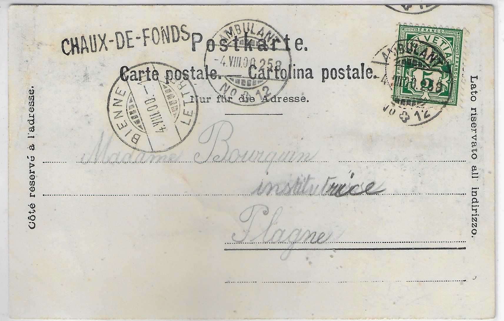 Cartoline postali: Tir Cantonal Bernois St. Imier - Villet 1900 – Usato da Ettingen venduto da Kartenplanet 1