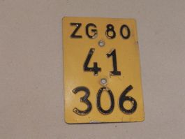 Mofa Nummer ZG 80 Zug 1980 E Bike Töffli