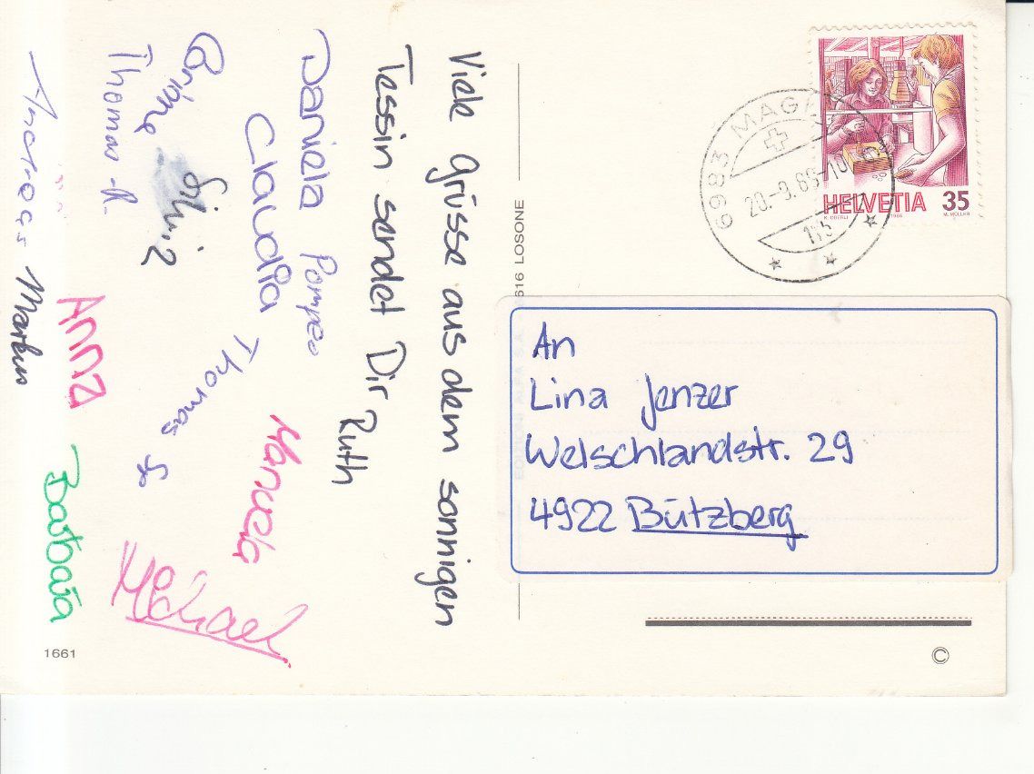 Cartoline postali: Ticino 1989 – Usato da Bürglen TG venduto da StampGraf 1