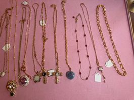 Superbe collection de colliers dorés - lot de 12