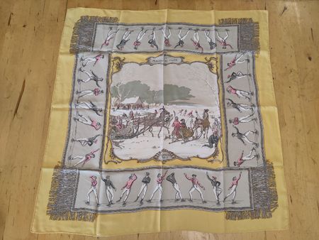Seidenschal / Foulard Hermès "Les Plaisirs du Froid"
