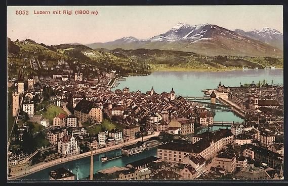 Ansichtskarten: AK Luzern, Teilansicht mit Rigi – Gebraucht aus Berlin von bartko-reher