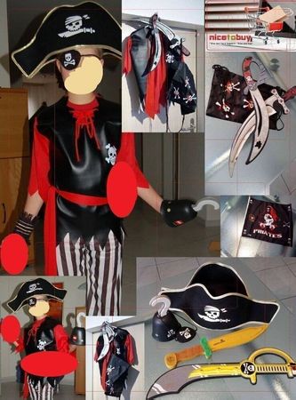 Fasnacht - / Piraten - Kostüm + viel Zubehör! Kinder unisex